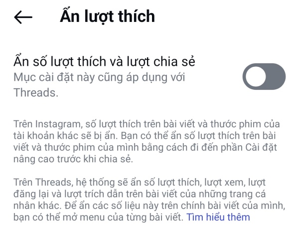 Threads bị ẩn lượt like Threads bị ẩn lượt like