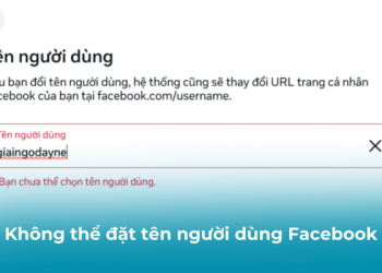 Bạn chưa thể chọn tên người dùng Facebook